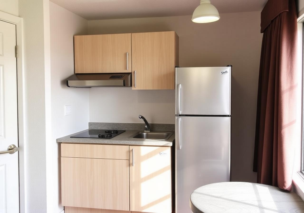 Kitchens — Full stoves, full-size fridges, real counters.